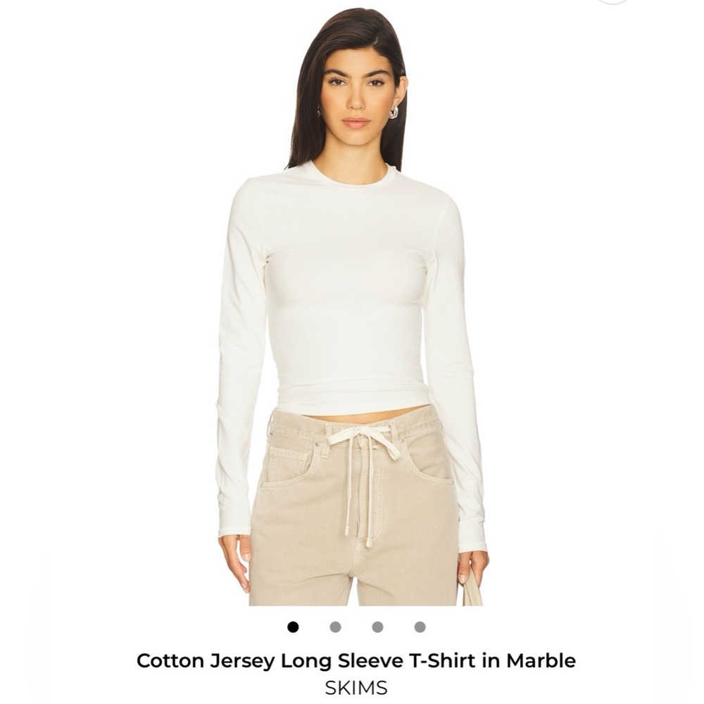 Skims Cotton Jersey Long Sleeve T-Shirt in Marble
